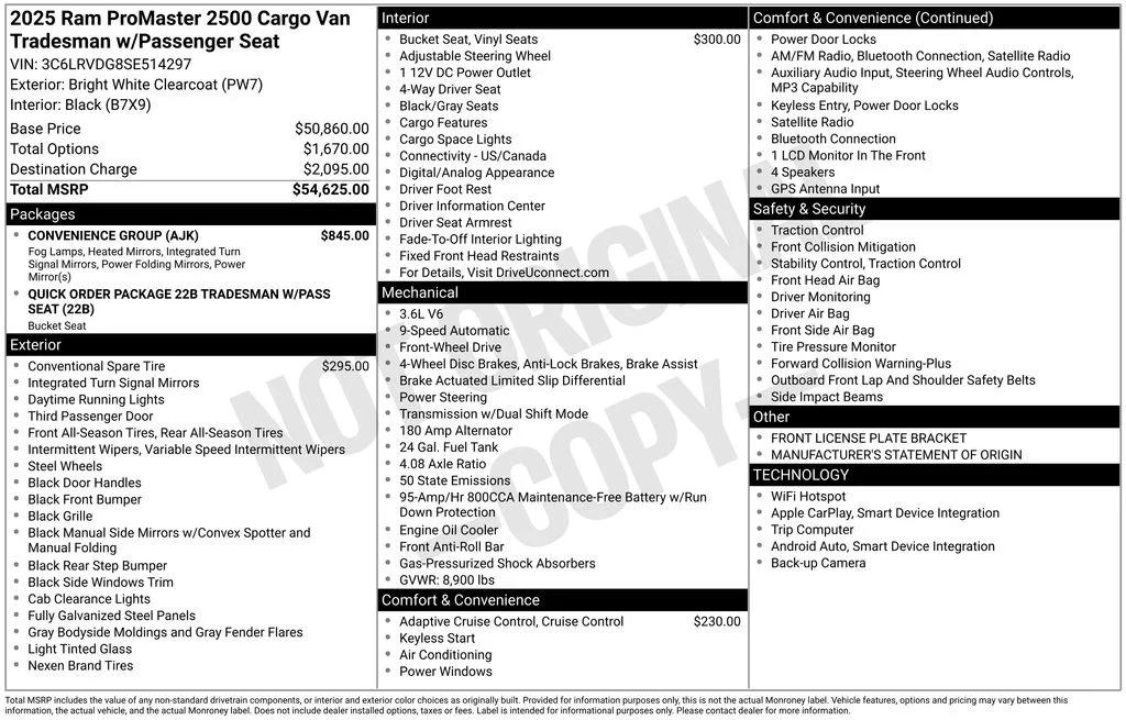 ram promaster cargo van 2025 3C6LRVDG8SE514297 image ram promaster cargo van 2025 3C6LRVDG8SE514297 image